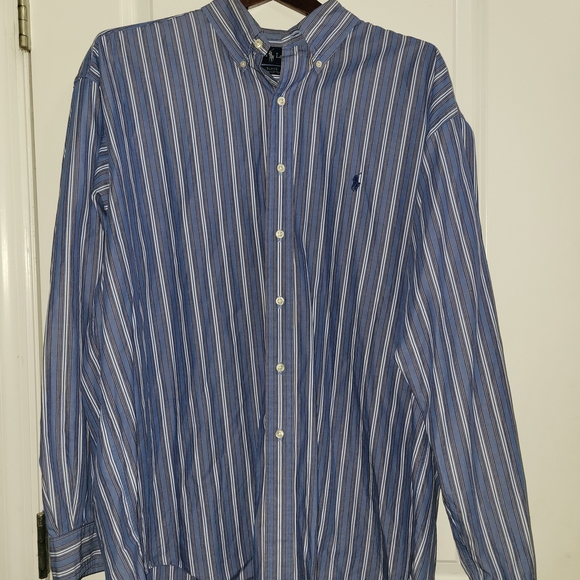 Ralph Lauren Blue Label Men's Blue Striped Casual Button Down Shirt - Picture 1 of 4